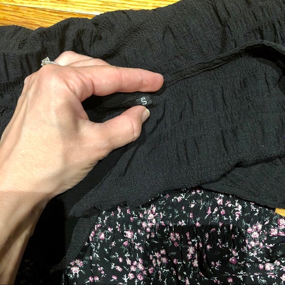 Dress S maxi black flounce long 2 4 sleeve belt - Picture 8 of 9